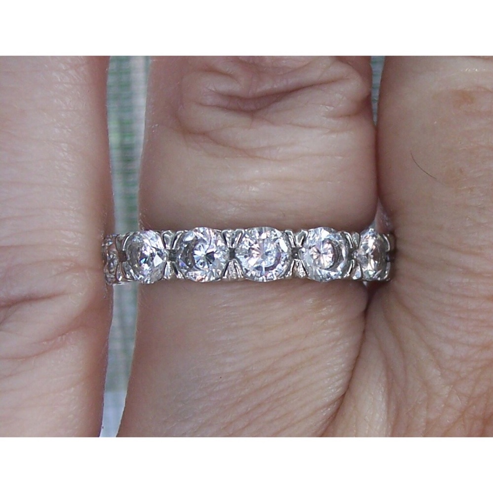 STAINLESS STEEL 7 Stone AAA Grade CZ Band Ring-NWT - Picture 14 of 16